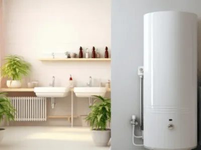 caldaie e termosifoni nel bagno di un'abitazione