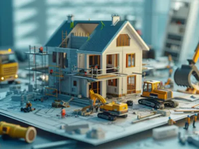 il modellino di una casa con intorno impianti
